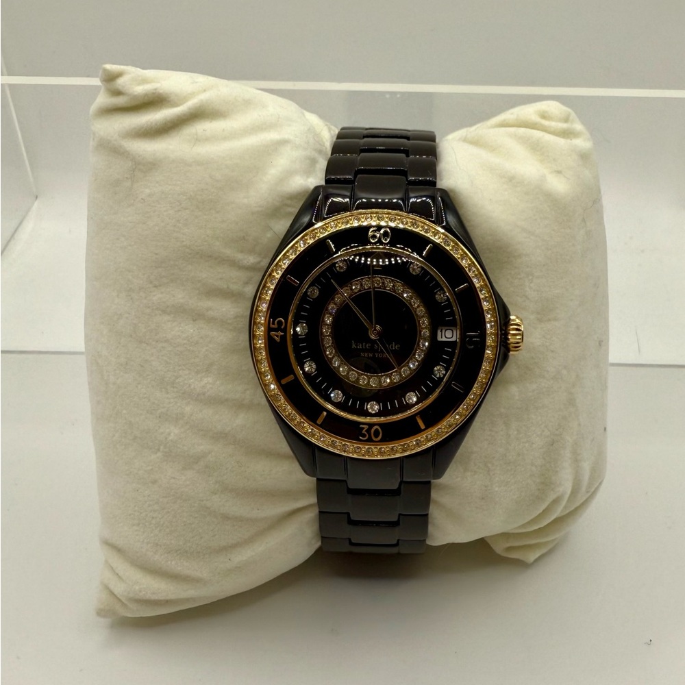 NIB Kate Spade Black and Gold Timepiece